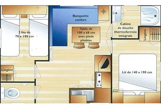 map of the mobil home - Camping La Siesta | La Faute sur Mer