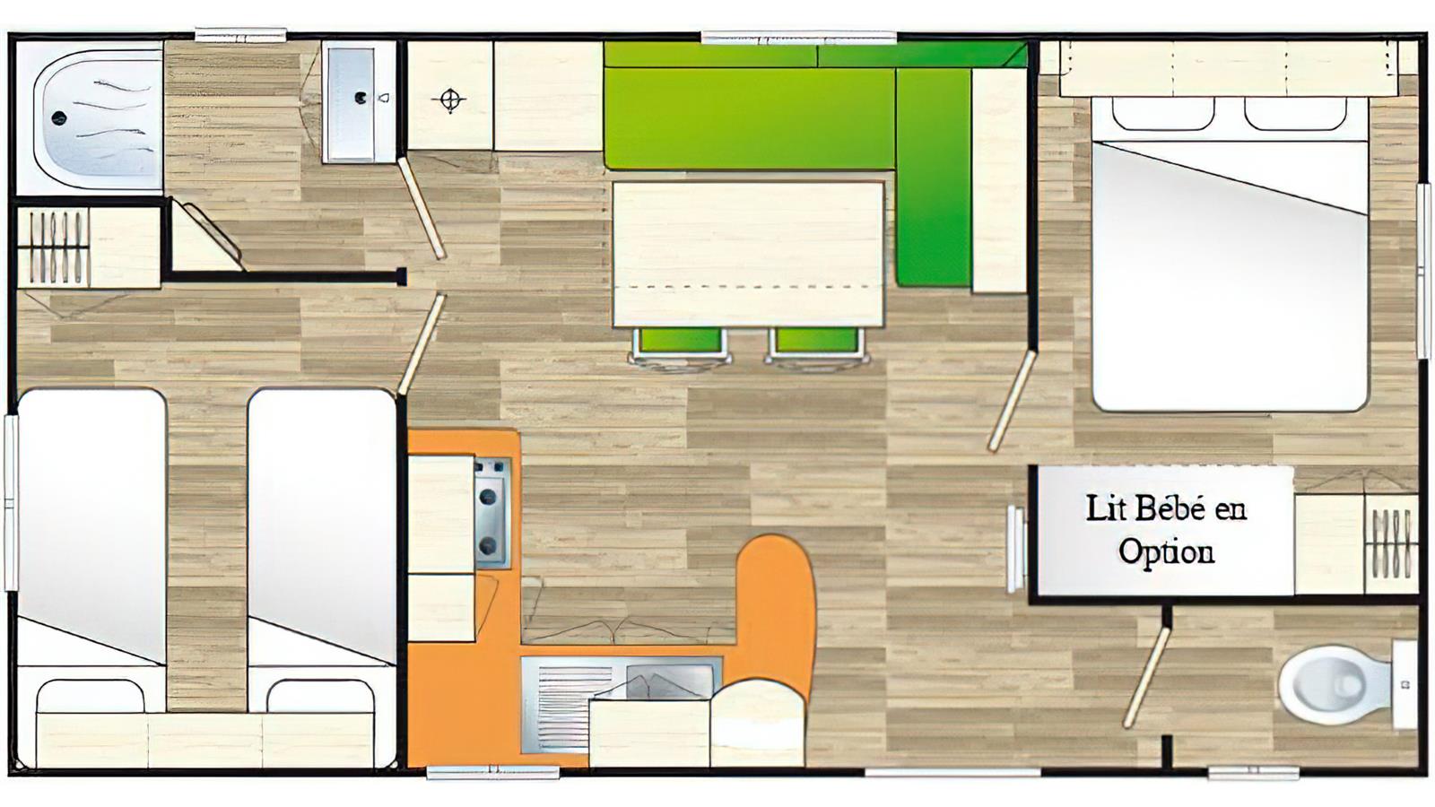 map of the mobil home - Camping La Siesta | La Faute sur Mer